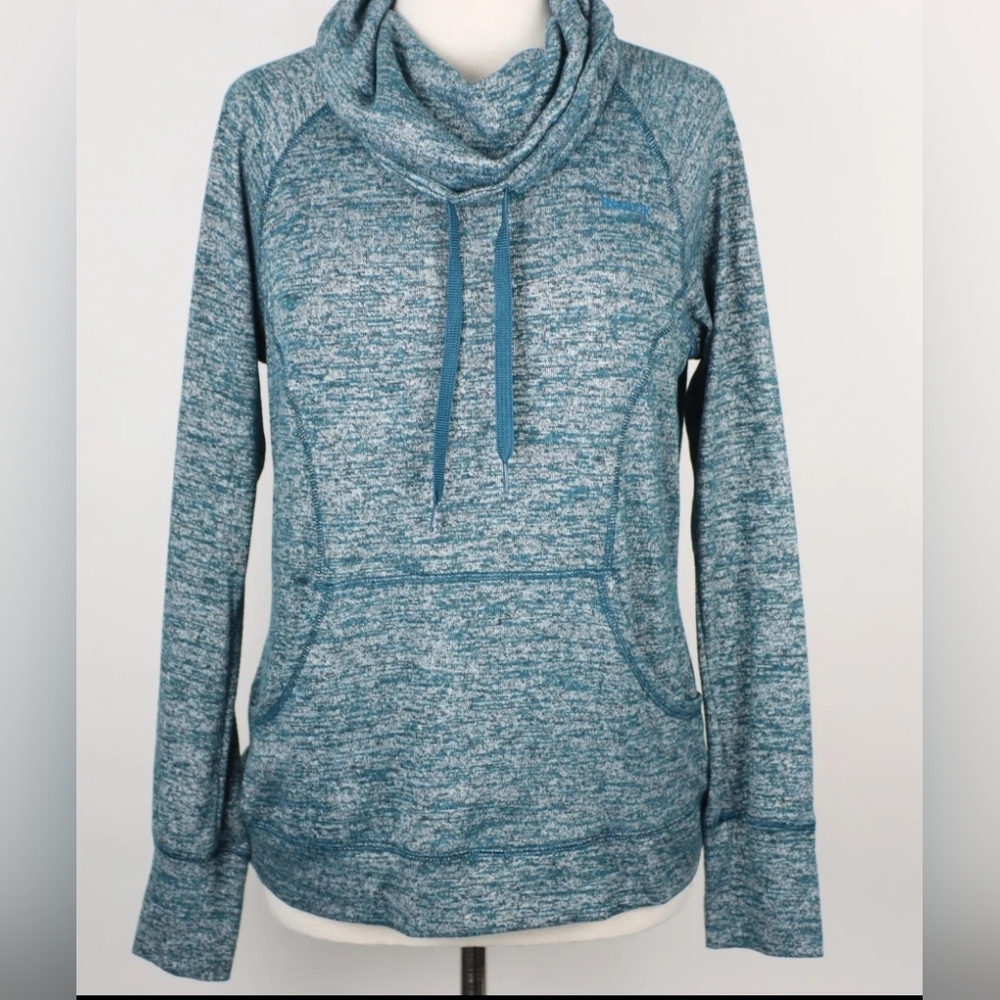 5/$25 Reebok Teal Tri-Blend Funnel Neck Lightweight Sweatshirt